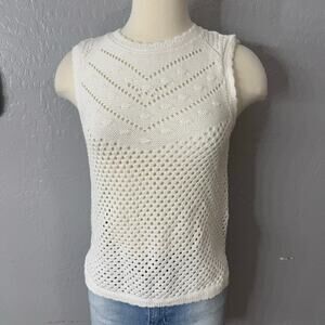Levi's Adrienne Crochet Tank Top, Cream, S